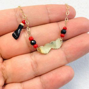 Baby ID Bracelet Heart Kids Jewelry 14K Yellow Solid Gold 6.25" Pulsera de Ninos